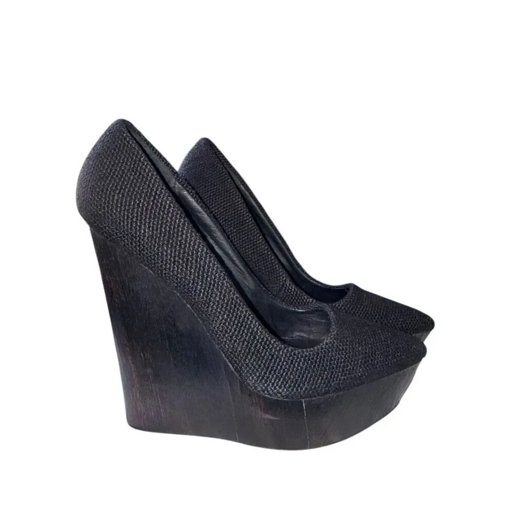 Theyskens Theory GUC Canapa Wedge Platform Pump Twee Dark Academia Frasurebane